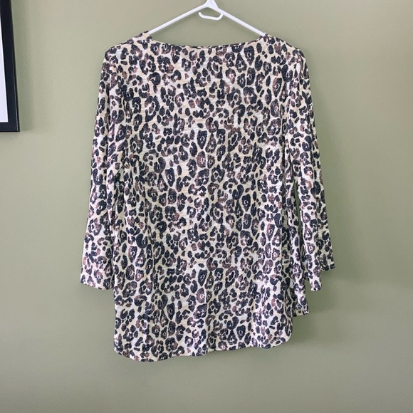 Jones New York Cream Ruched 3/4 Sleeve Blouse - Picture 7 of 13